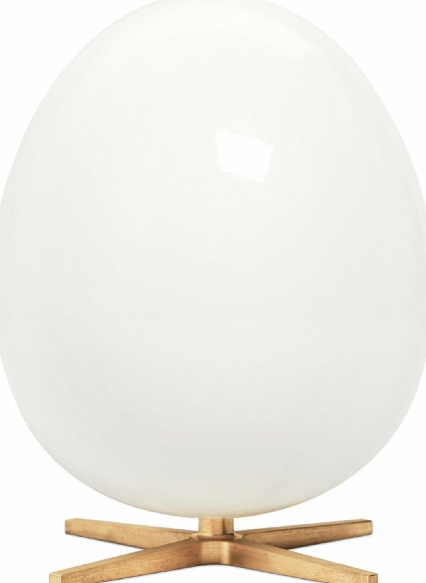 Brainchild The Egg Wooden Figure Mahogany White, Brass Base