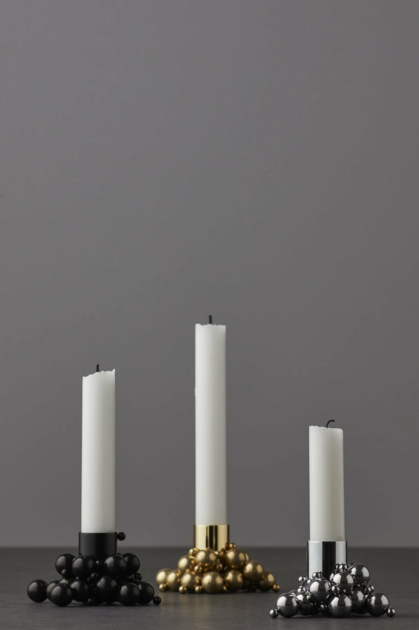 Gejst MOLEKYL Black Candle Holder Set 4pcs — 3.3 cm Magnetic Design