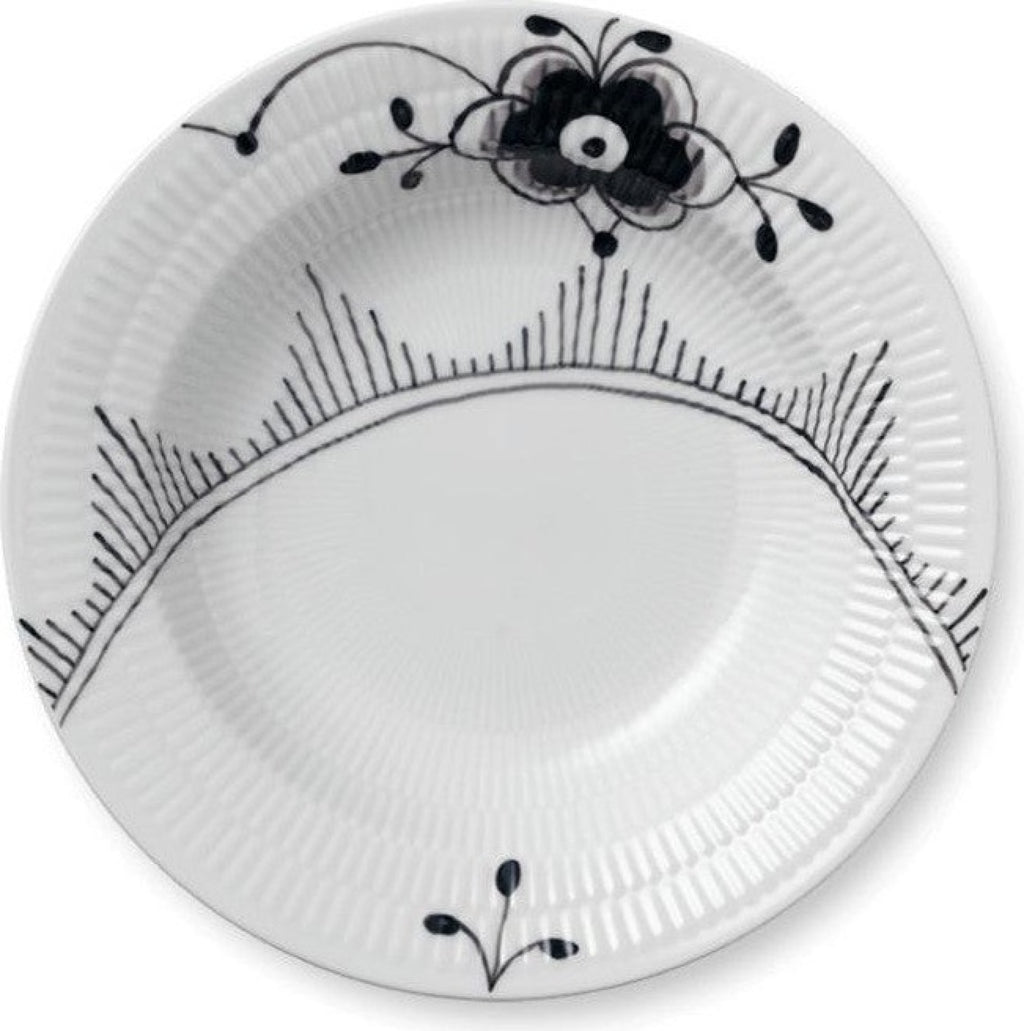 Royal Copenhagen Black Fluted Mega Deep Plate, 21 Cm