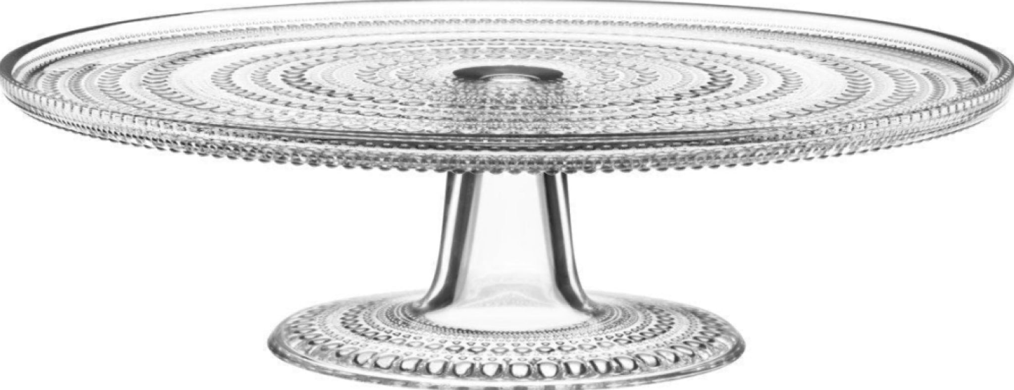 Iittala Kastehelmi cake platter w. foot clear, Ø24cm