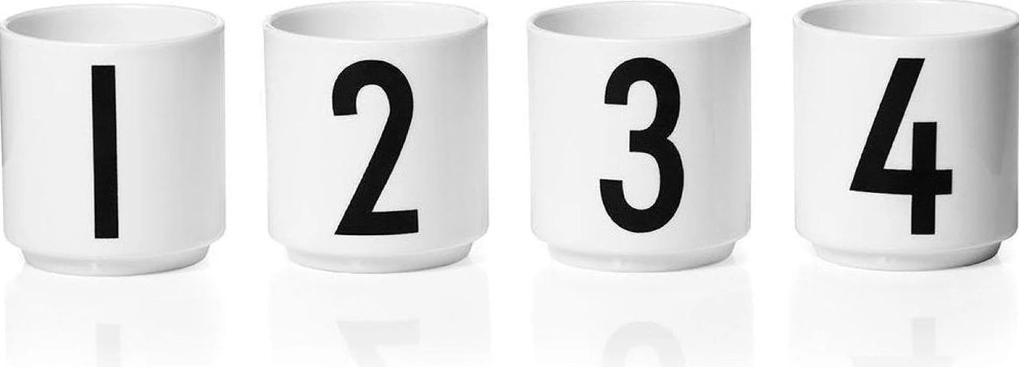 Design Letters Espresso Cups 1-4 Set, White