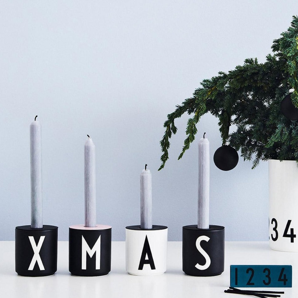Design Letters Candle Keeps Insert for Abc Cups, Black
