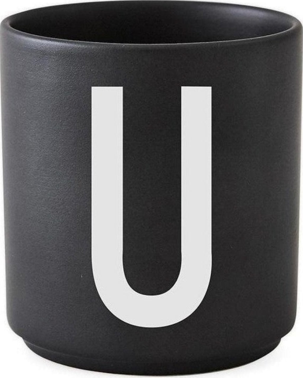 Design Letters Personal Porcelain MUG A-Z, Black, U