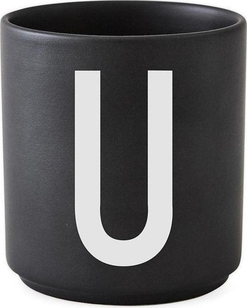 Design Letters Personal Porcelain MUG A-Z, Black, U