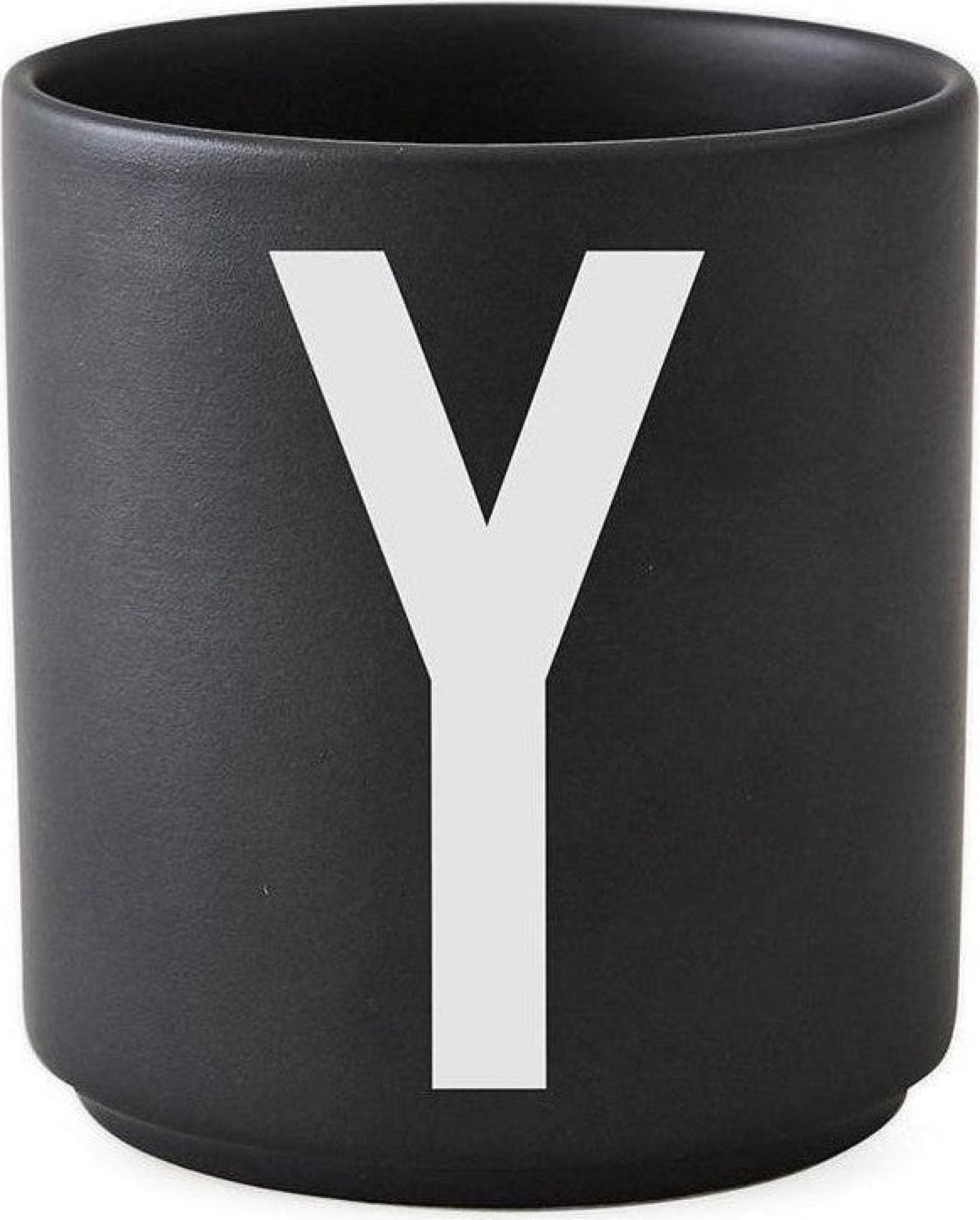 Design Letters Personal Porcelain Mug A-Z, Black, Y