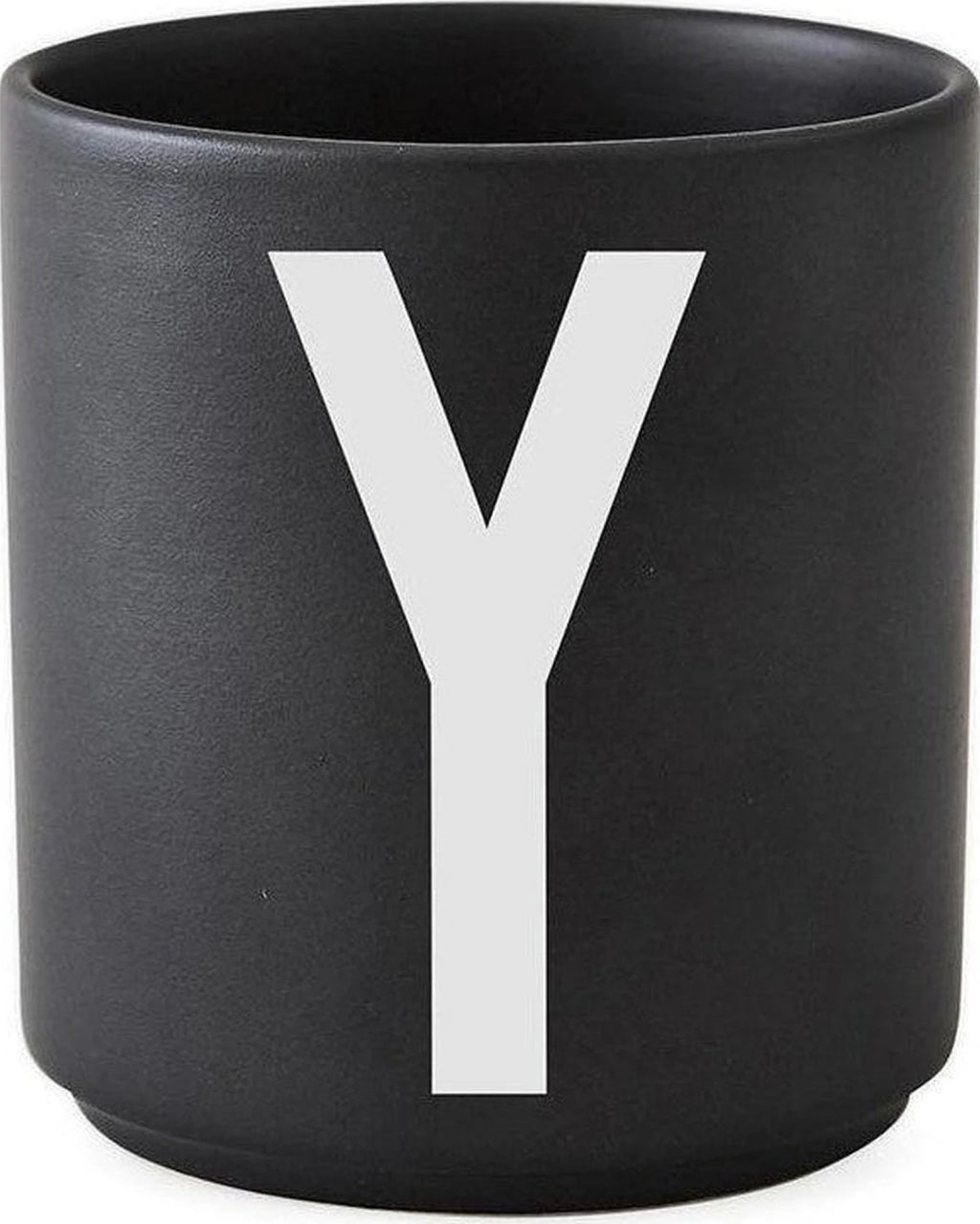 Design Letters Personal Porcelain Mug A-Z, Black, Y