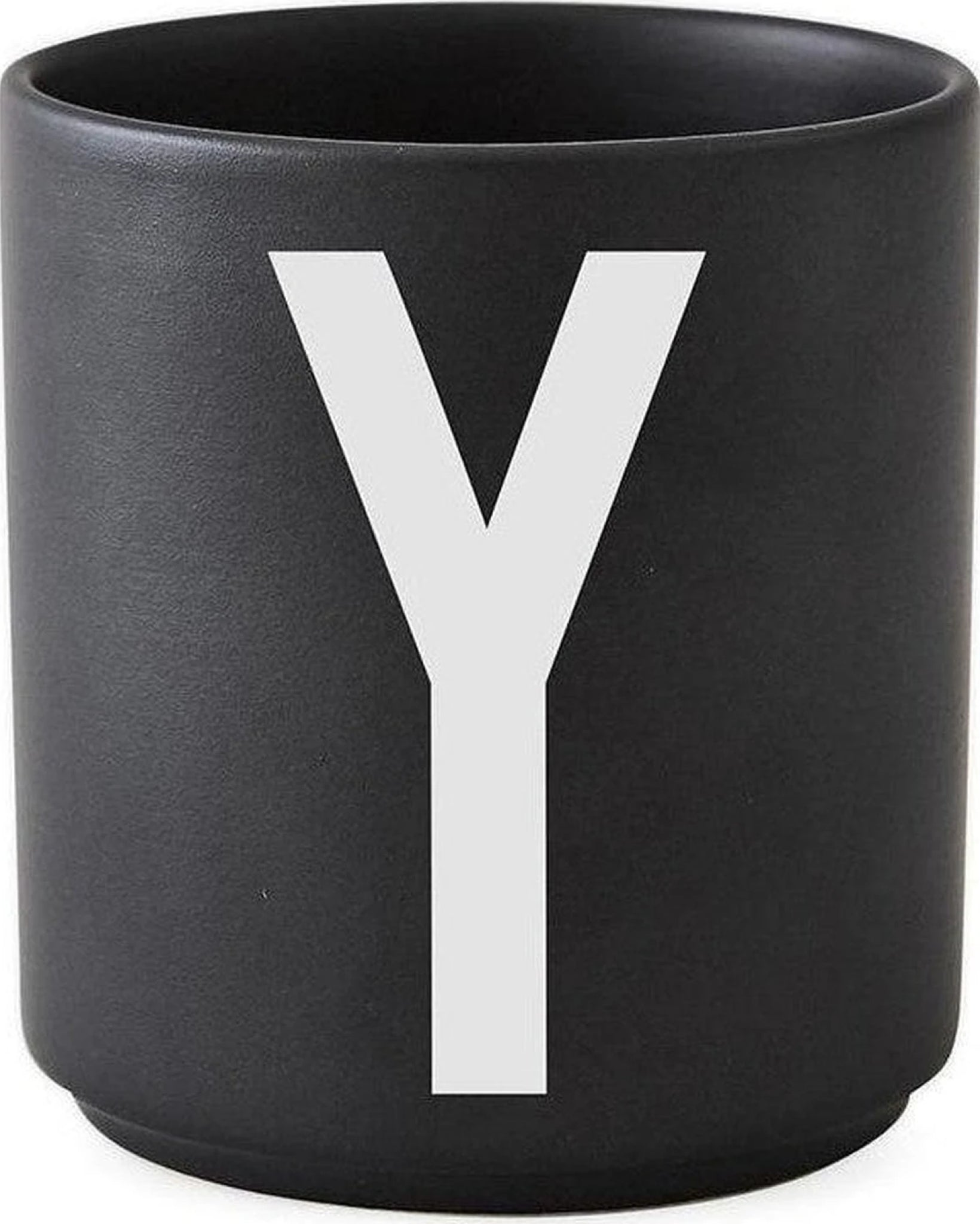 Design Letters Personal Porcelain Mug A-Z, Black, Y