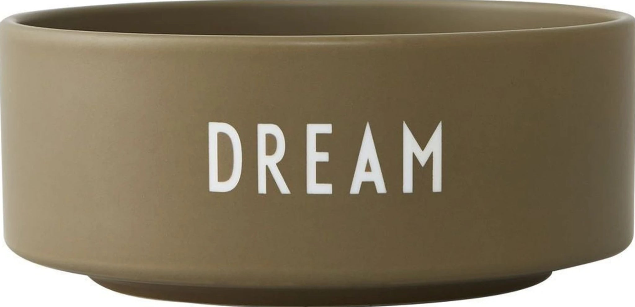 Design Letters Snack Bowl Made of Porcelain, Olive