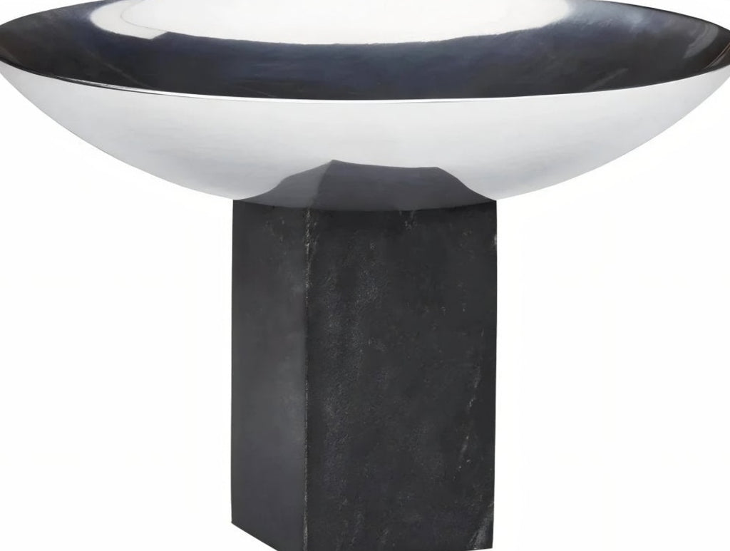 Gejst Sapoto Medium Bowl – Hand-polished Aluminum & Black Marble