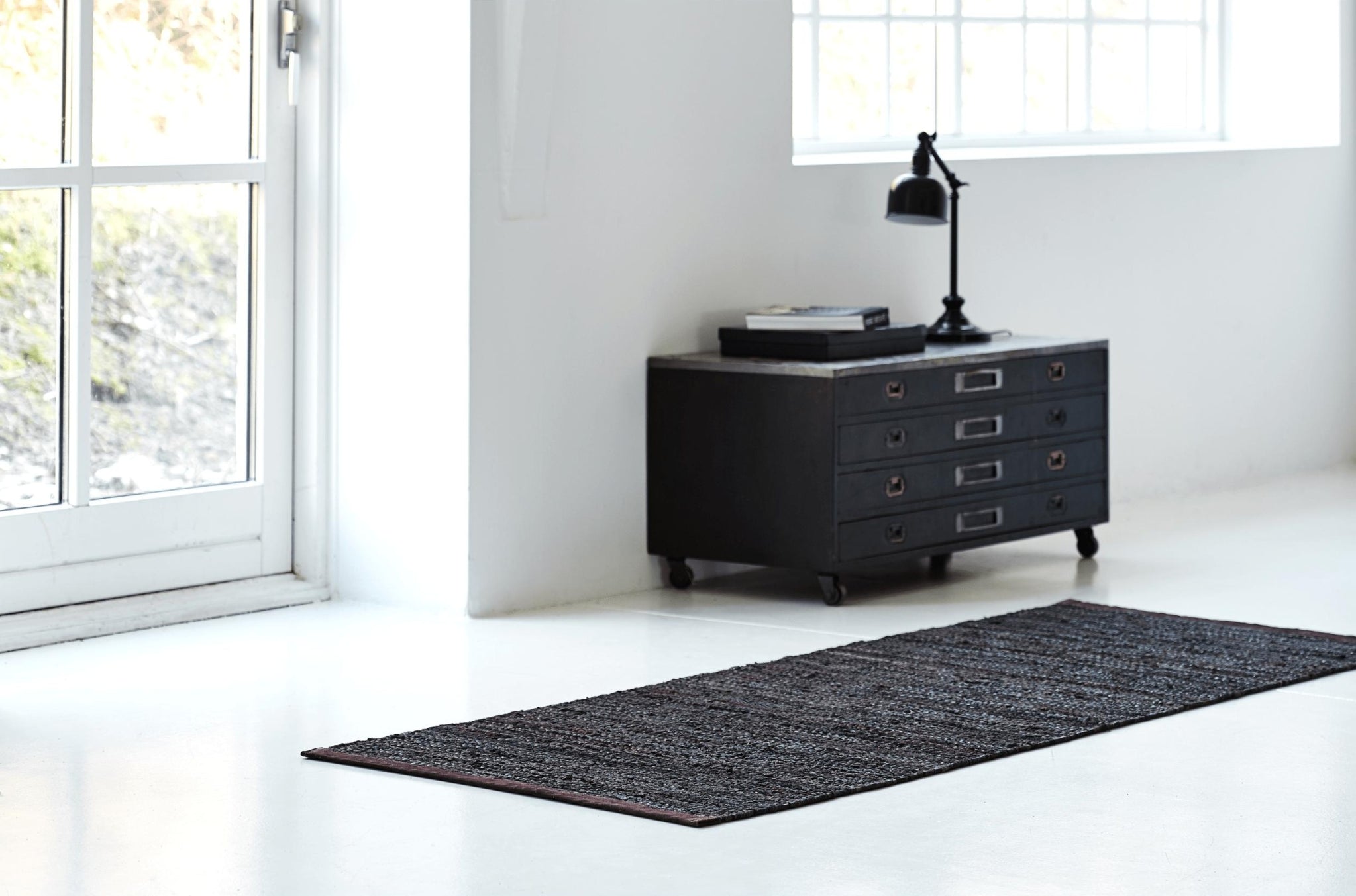 Rug Solid Leather Carpet Choco, 75 X 300 Cm