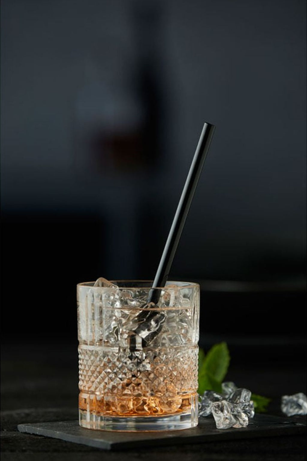 Lyngby Glas straw 6 pcs. black, 6 pcs.