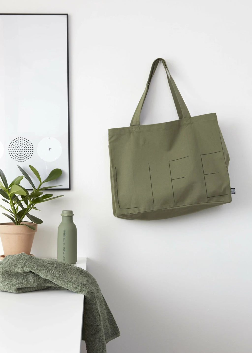 Design Letters Life Carrying Bag, Olive Green