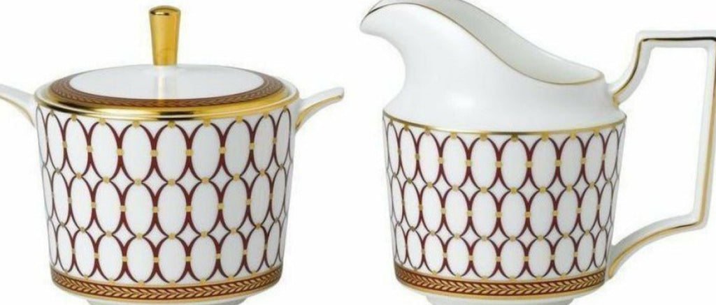 Wedgwood Renaissance Red Sugar Peel & Milk Jug