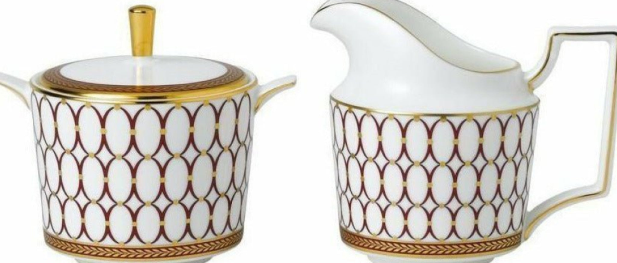 Wedgwood Renaissance Red Sugar Peel & Milk Jug