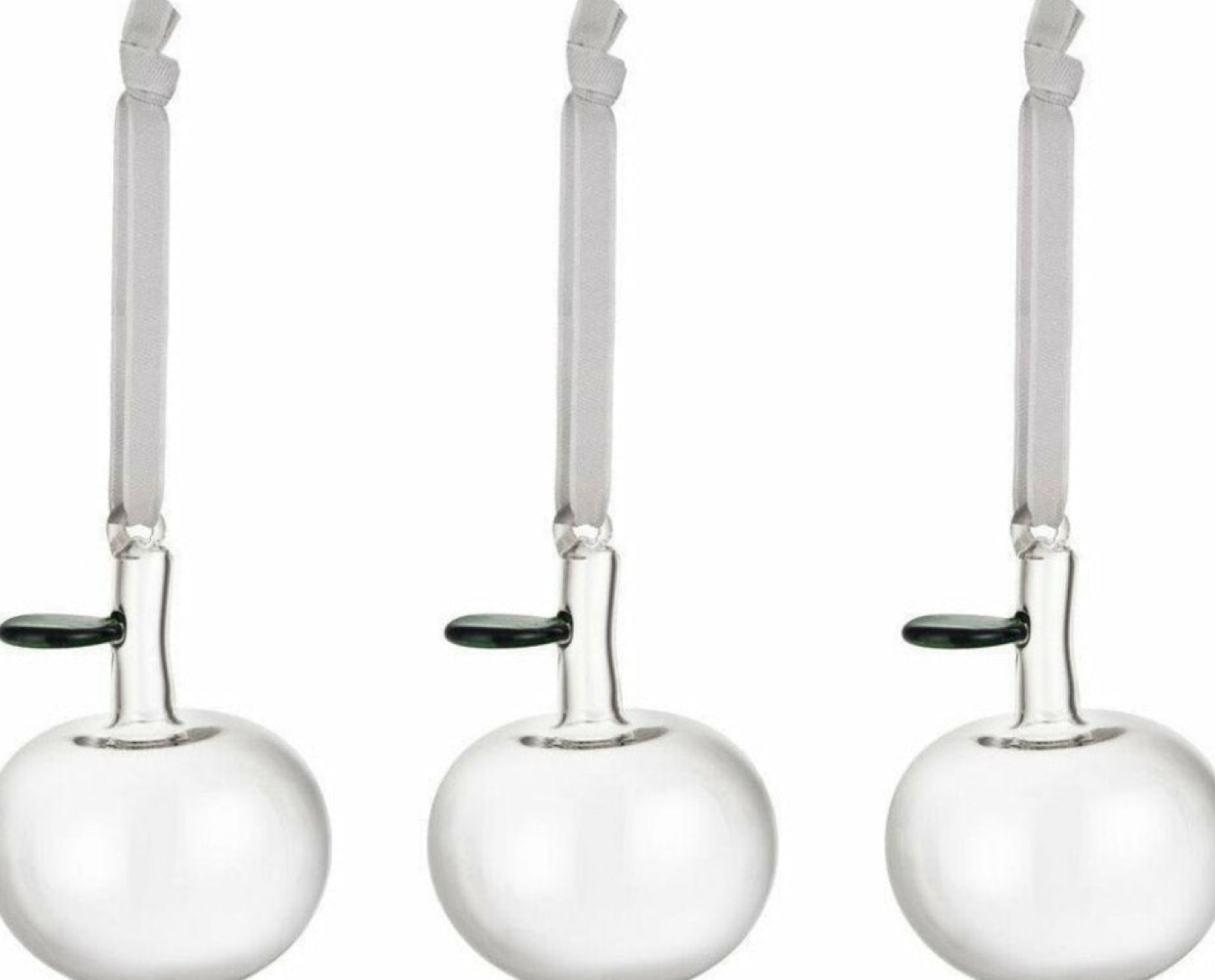 Iittala Decorations Glass Apples Set of 3, Clear