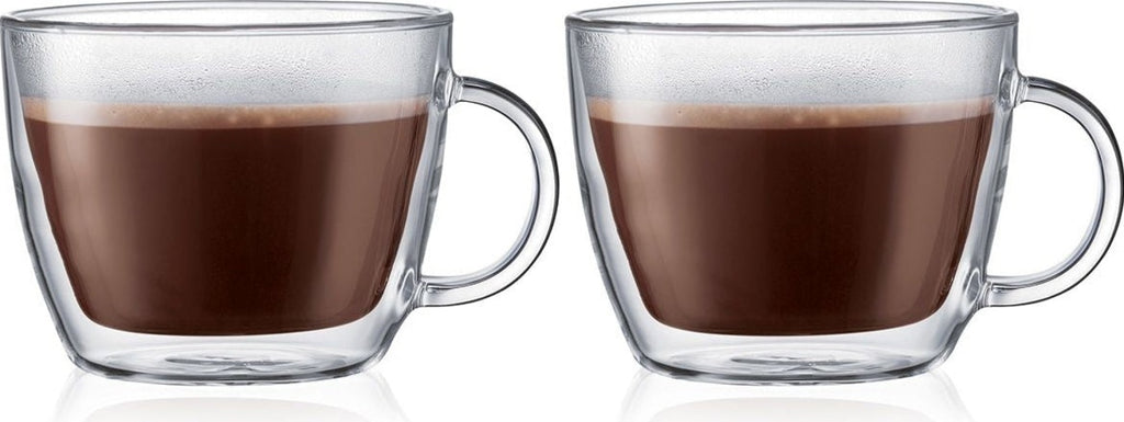 Bodum Bistro Caffè Latte cup double-walled with handle H11.4 cm, 2 pcs.