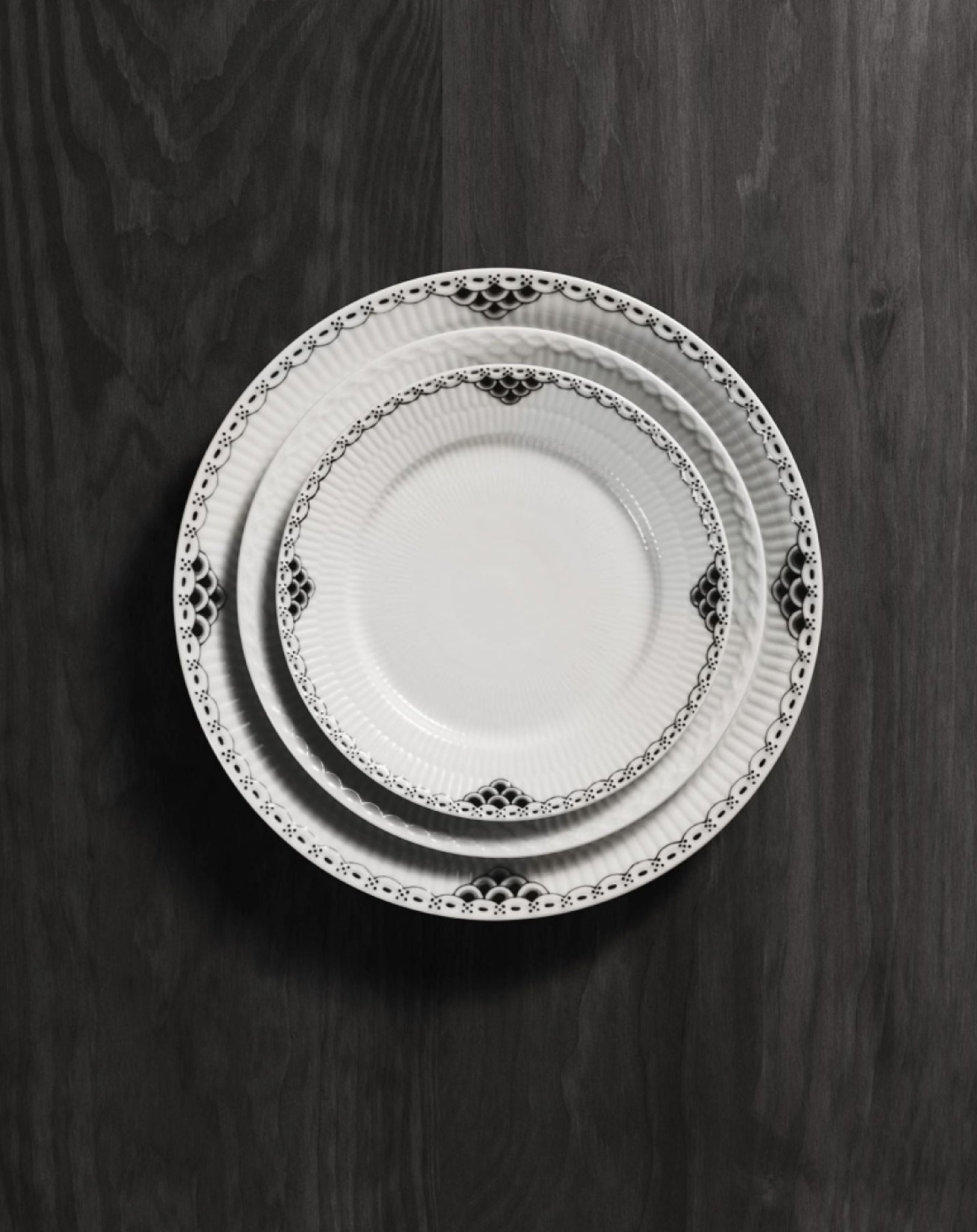 Royal Copenhagen Black Lace Plate, 19 Cm