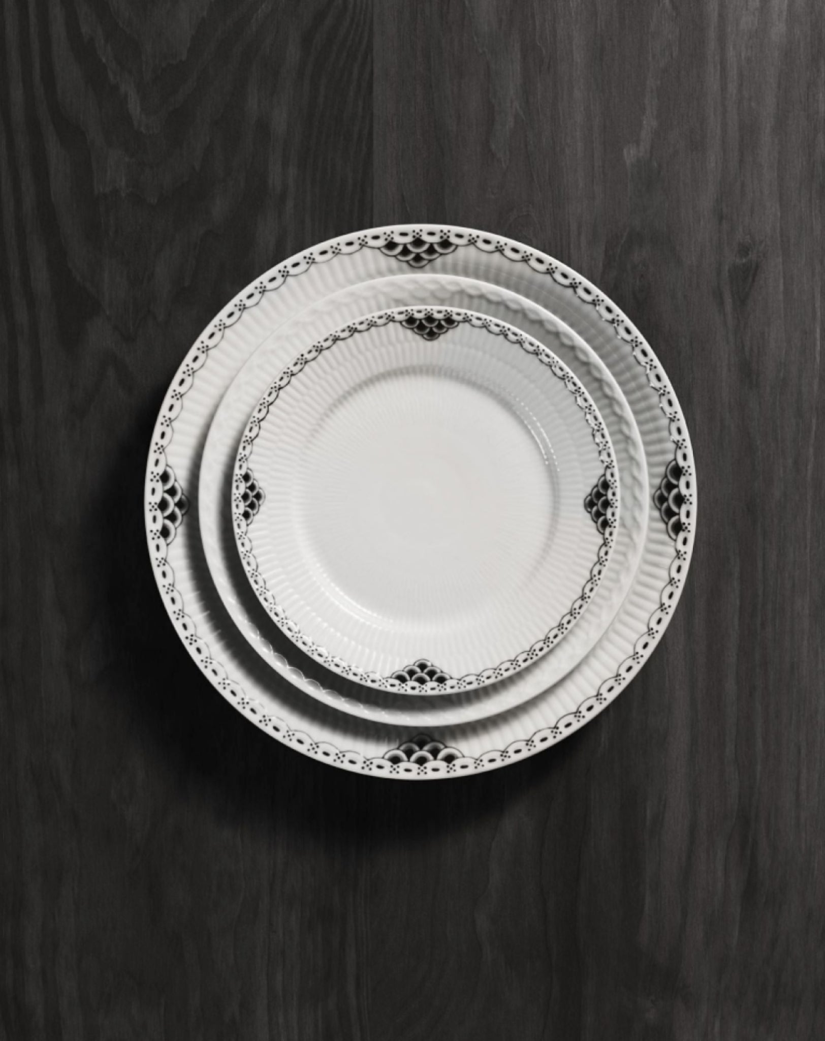 Royal Copenhagen Black Lace Deep Plate, 21 Cm