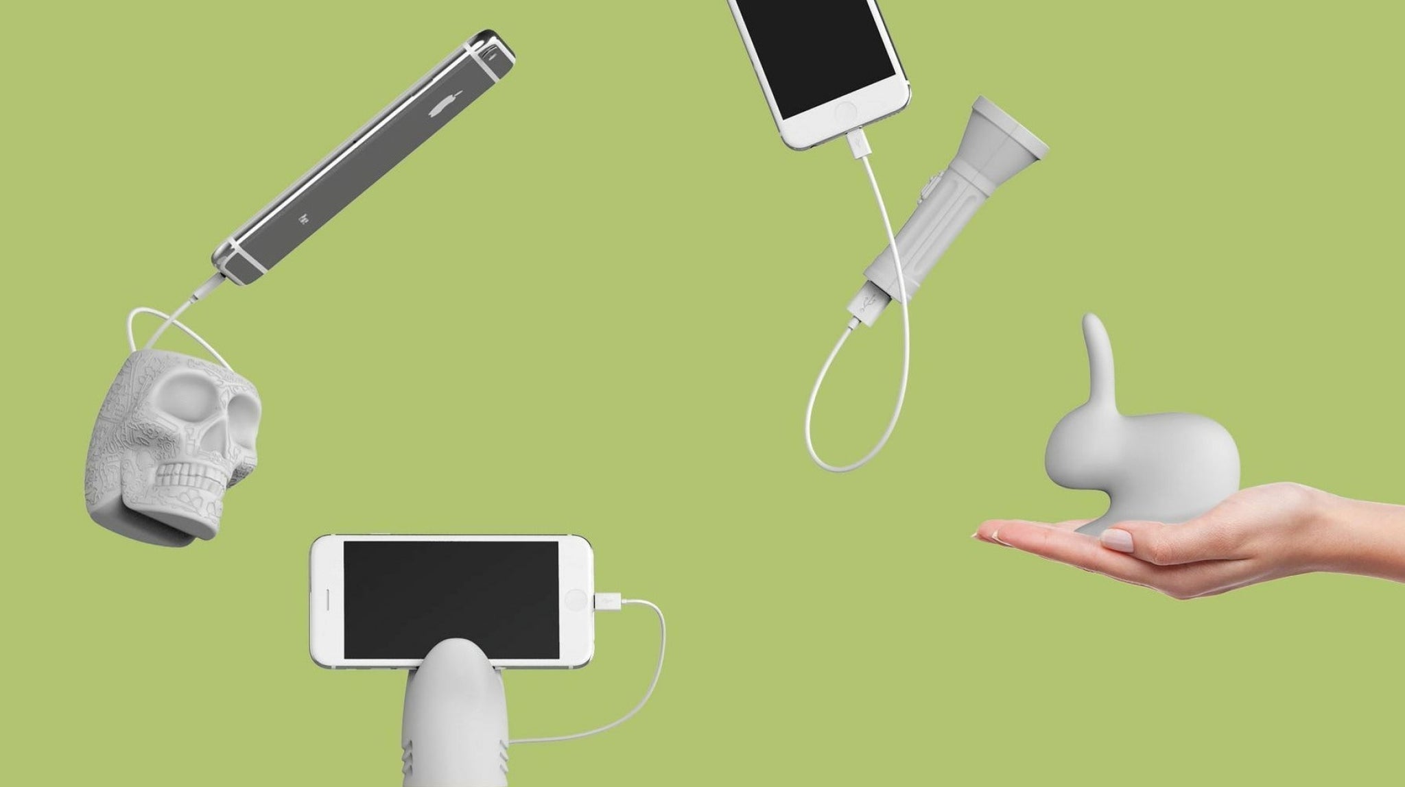 Qeeboo Flash Mini Portable Charger, Pink