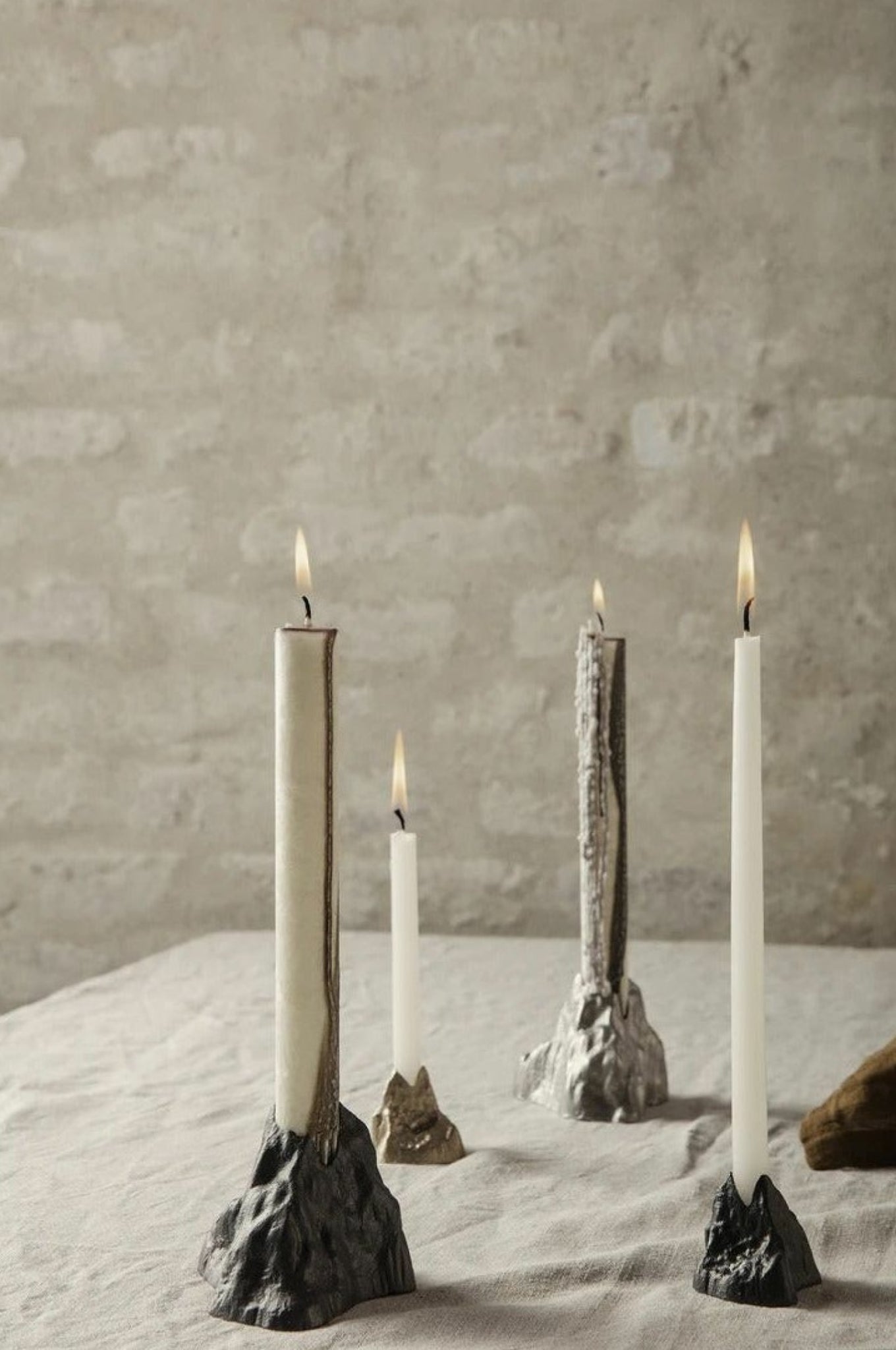 Ferm Living Stone Candle Holder Small, Aluminium