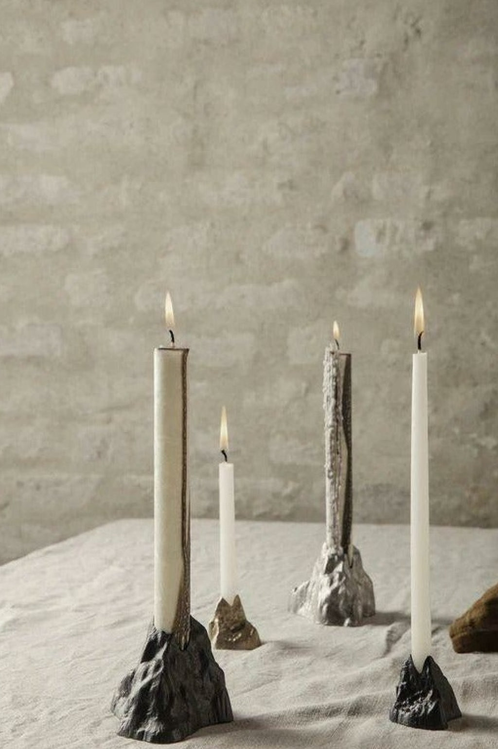 Ferm Living Stone Candle Holder Large, Aluminium