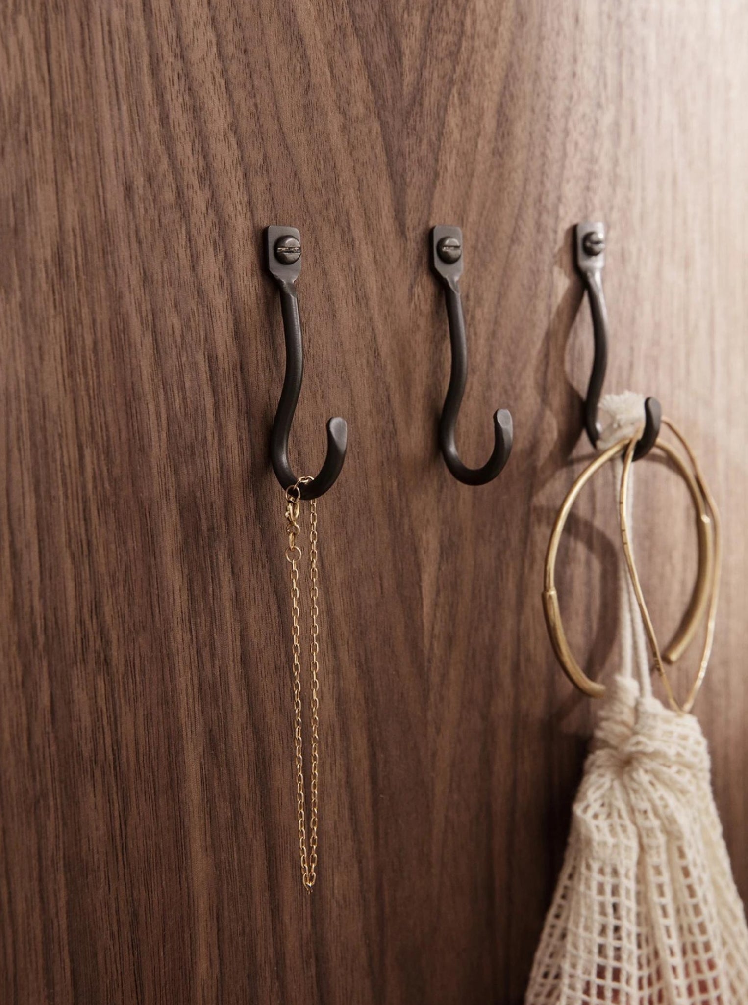 Ferm Living Curvature Mini Hook Black, 3 Pcs.