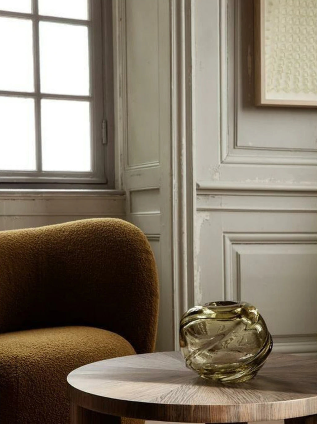 Ferm Living Water Swirl Vase Round Recycled, 16 Cm