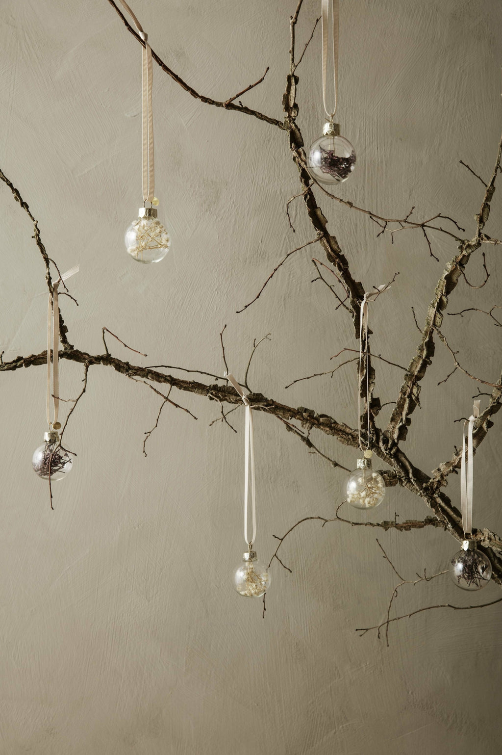 Ferm Living Flora Christmas Tree Decorations Small Set Of 4, Purple