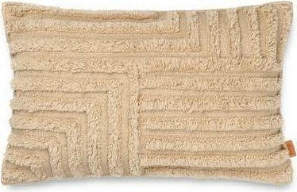 Ferm Living Crease Rectangular Wool Pillow, 60x40 Cm