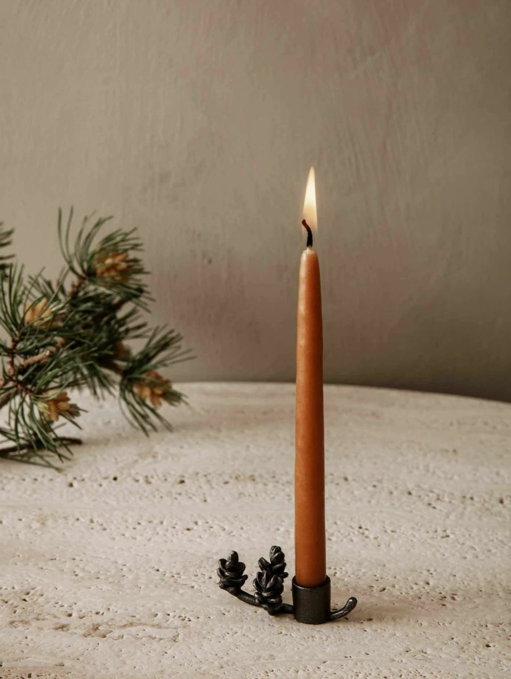 Ferm Living Forest Candlestick, Black Brass