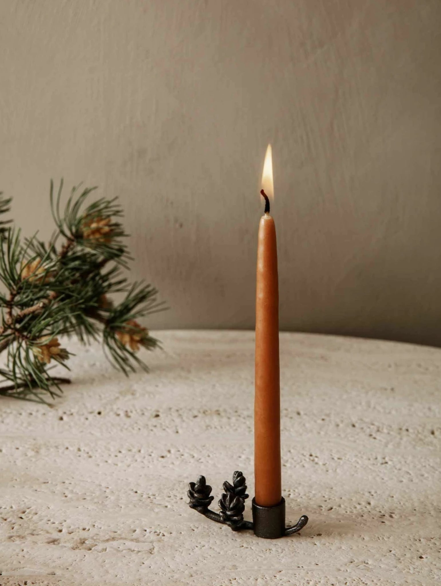 Ferm Living Forest Candlestick, Black Brass