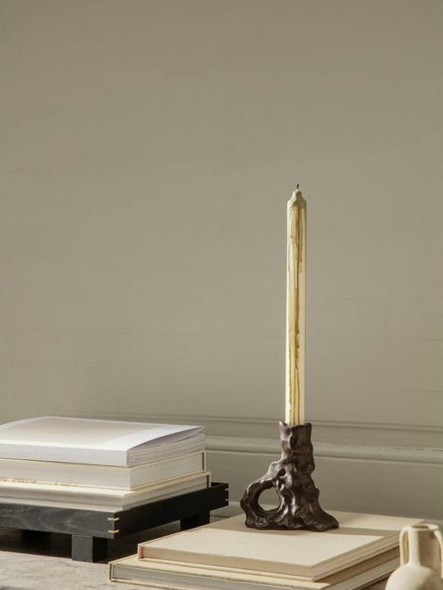 Ferm Living Ditto Candle Holder Single, Dark Brown