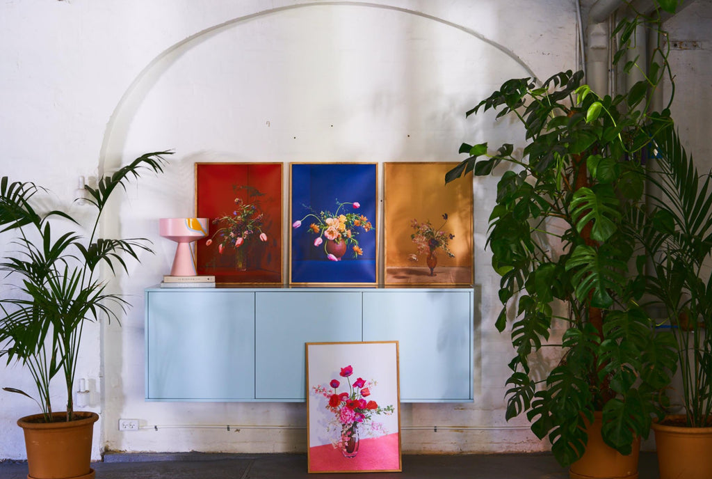 Paper Collective Blomst 01 Poster 50x70 Cm, Blue