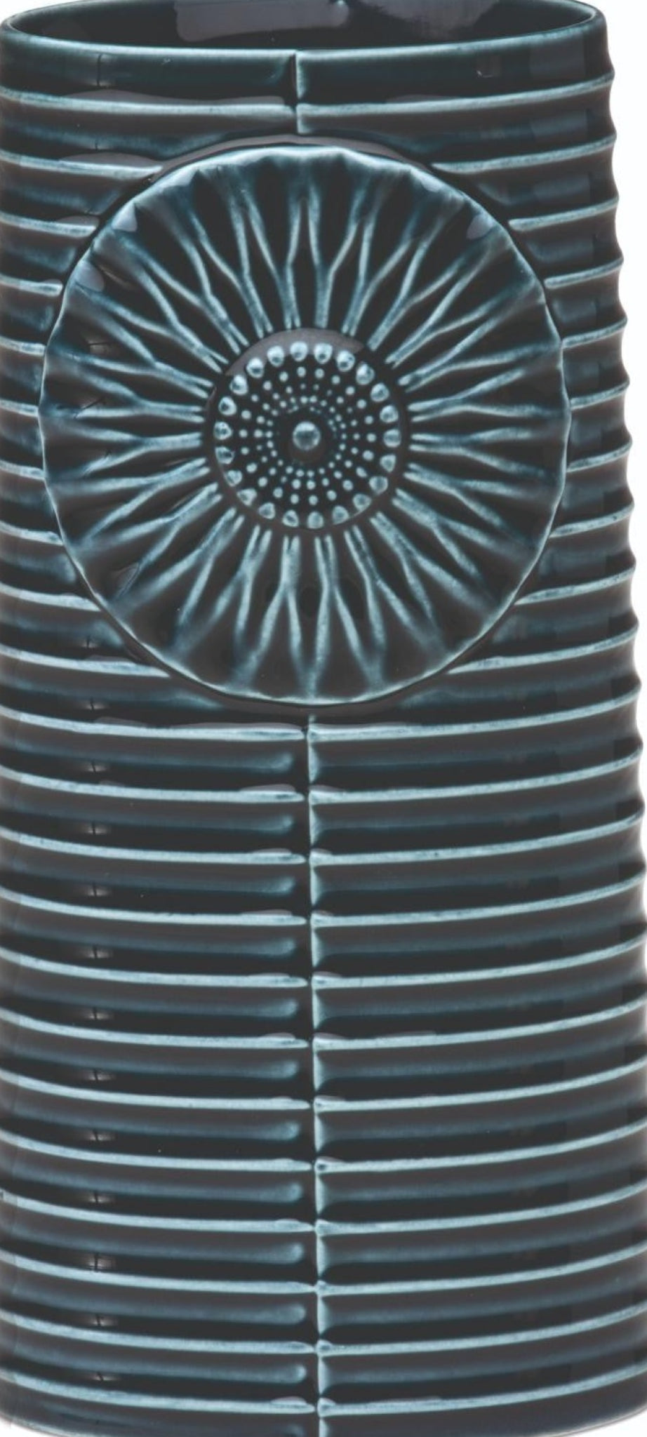 Dottir Pipanella Lines Vase Oval Petrol, 18,1cm