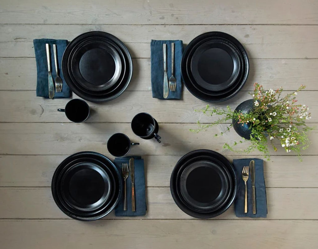 Knabstrup Keramik plate Ø 19 cm, black