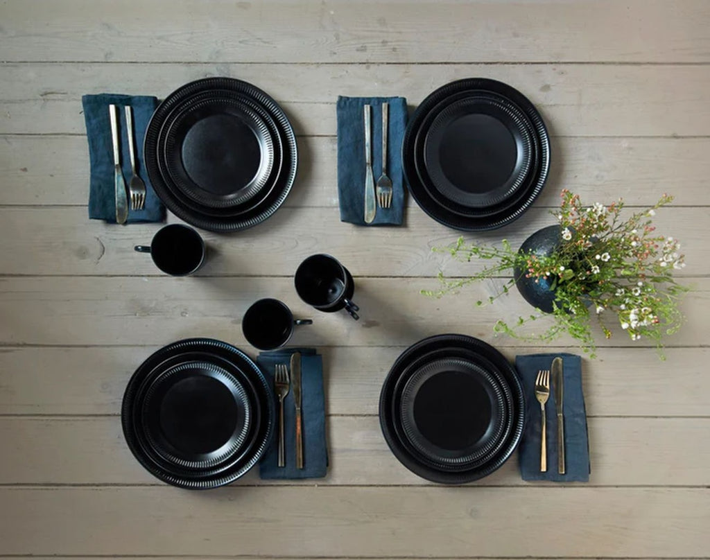 Knabstrup Keramik plate Ø 19 cm, black