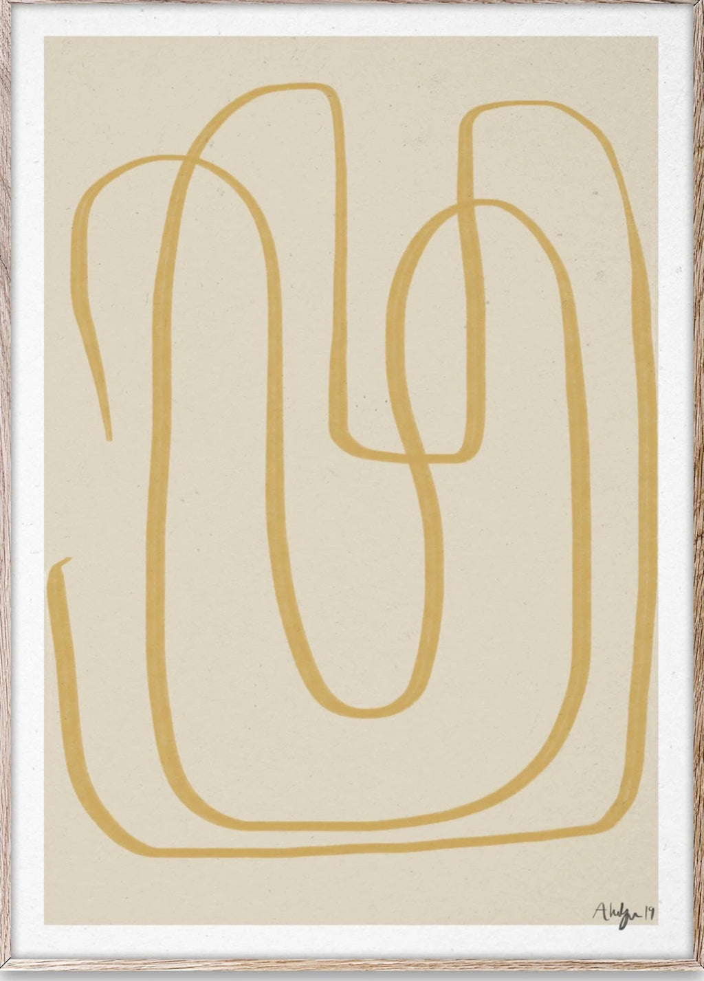 Paper Collective Different Ways Yellow I Poster, 30x40 Cm