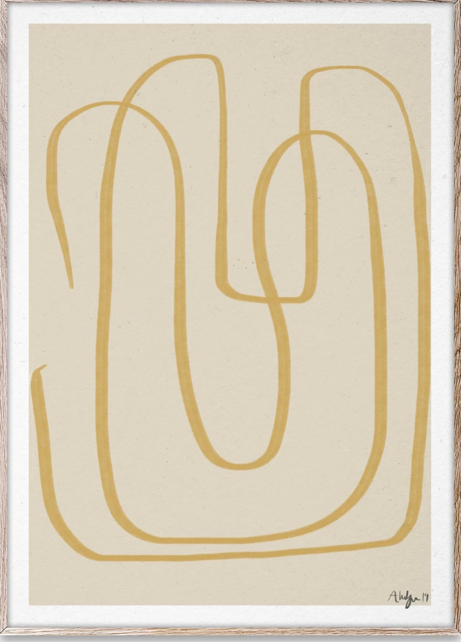 Paper Collective Different Ways Yellow I Poster, 30x40 Cm