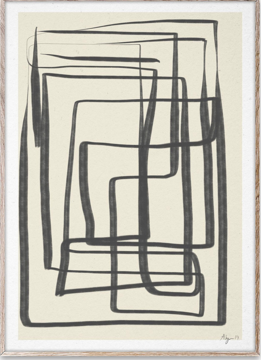 Paper Collective Different Ways Black I Poster, 50x70 Cm