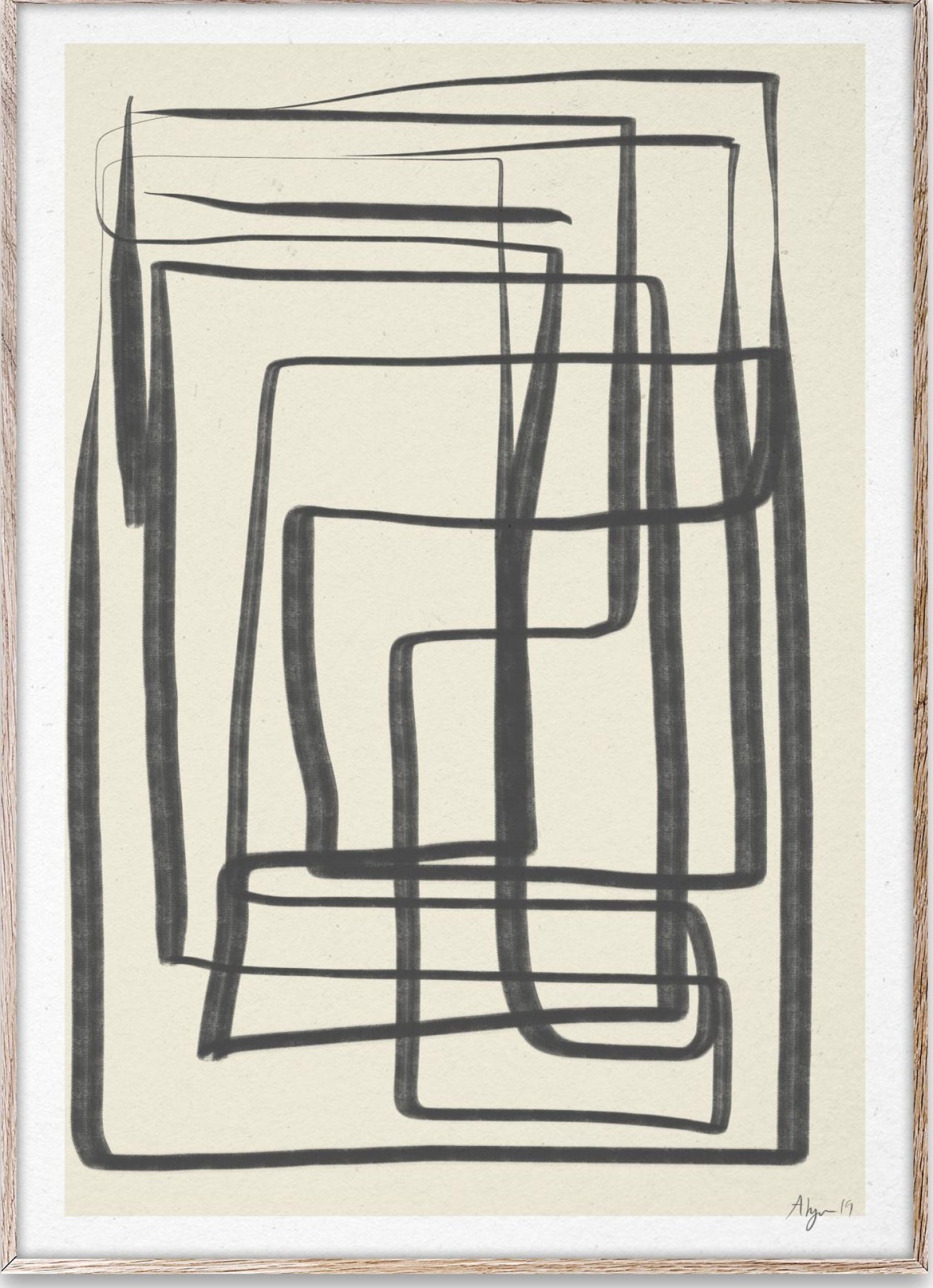 Paper Collective Different Ways Black I Poster, 50x70 Cm