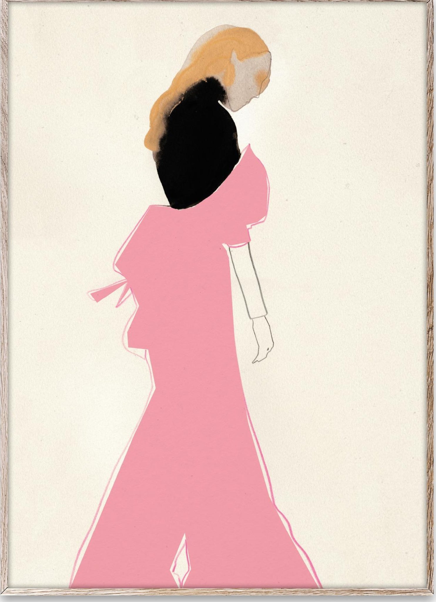 Paper Collective Pink Dress Poster, 50x70 Cm