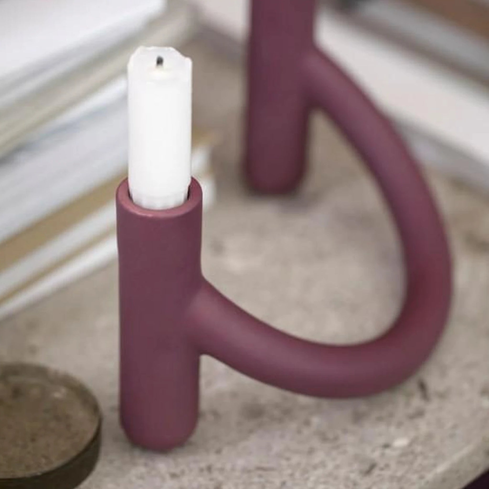 Kähler Nellemann Candle Holder, Plum