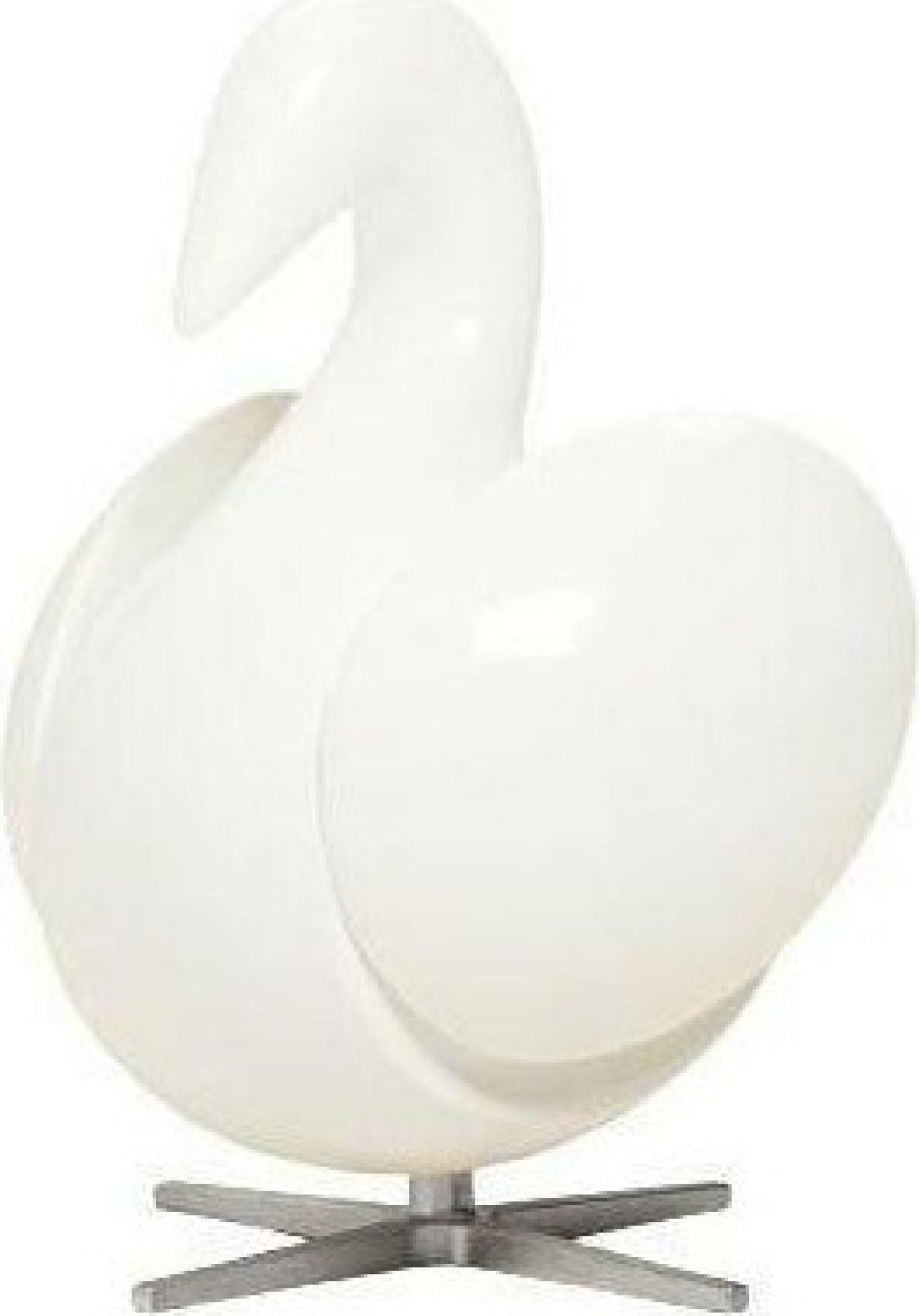 Brainchild of the swan wooden figure mahogany white, steel base