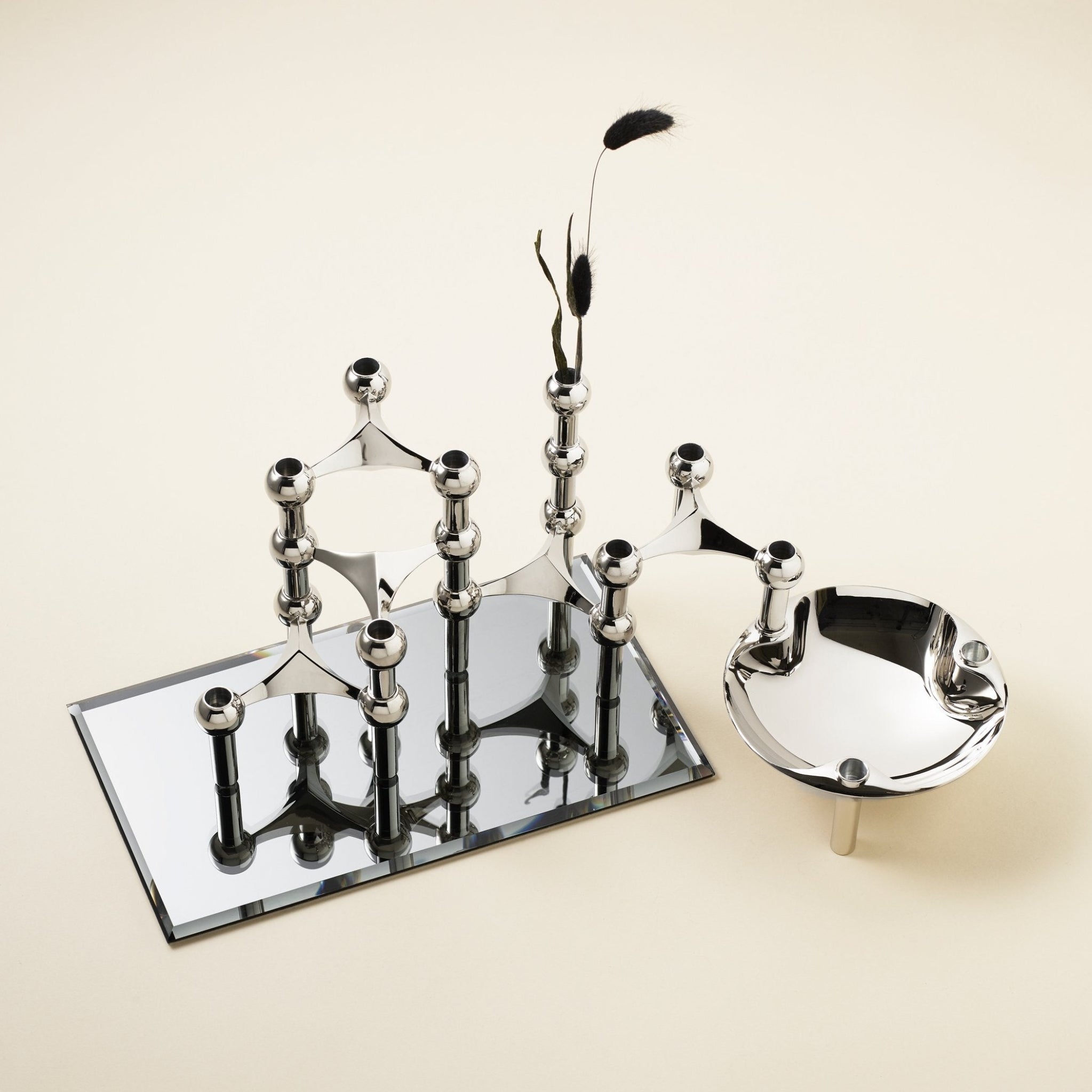 STOFF Nagel Rectangular Smoked Brown Glass Top for Elegant Candle Display