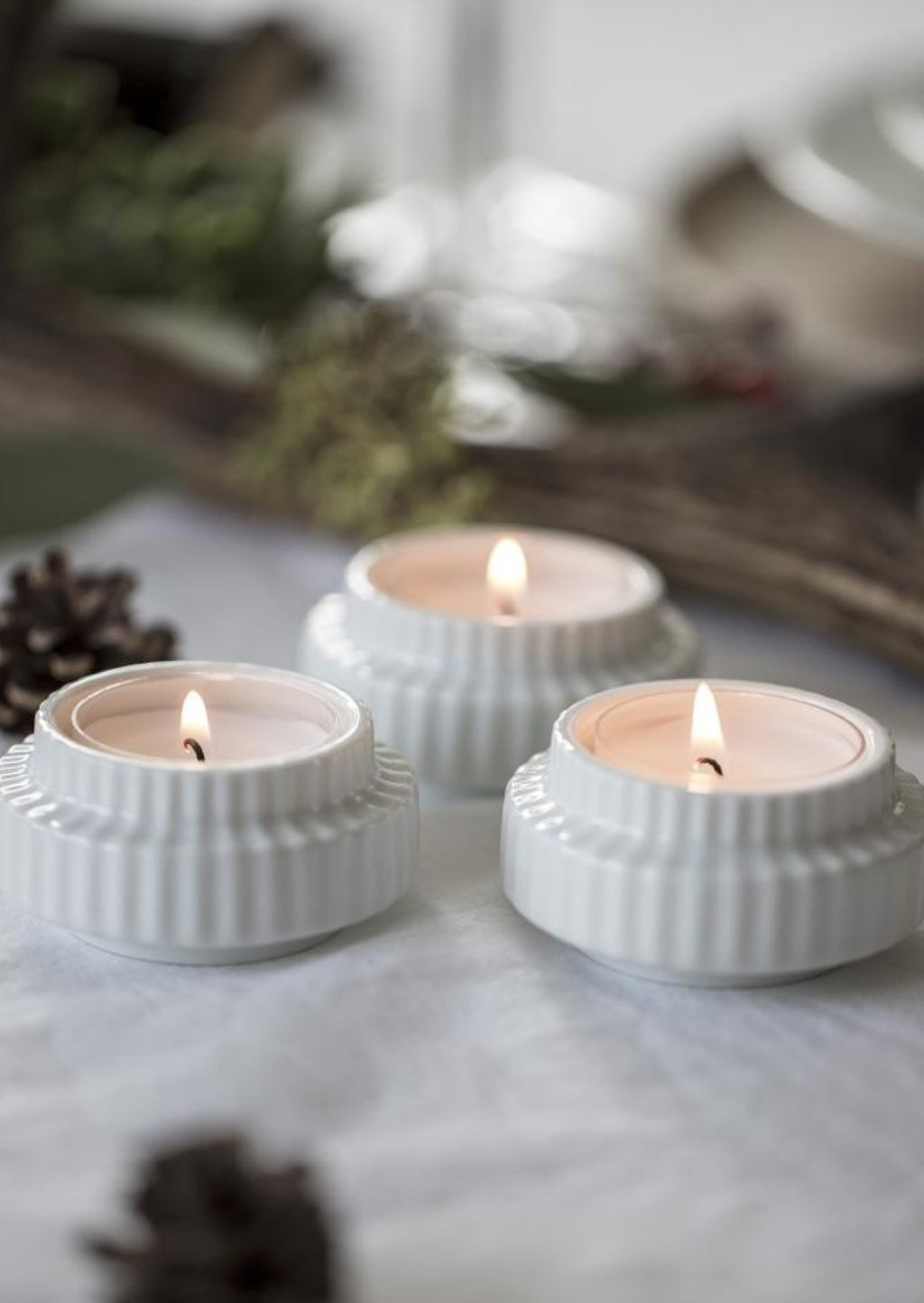 Lyngby Tealight Holder White 2pcs. 6,5 Cm