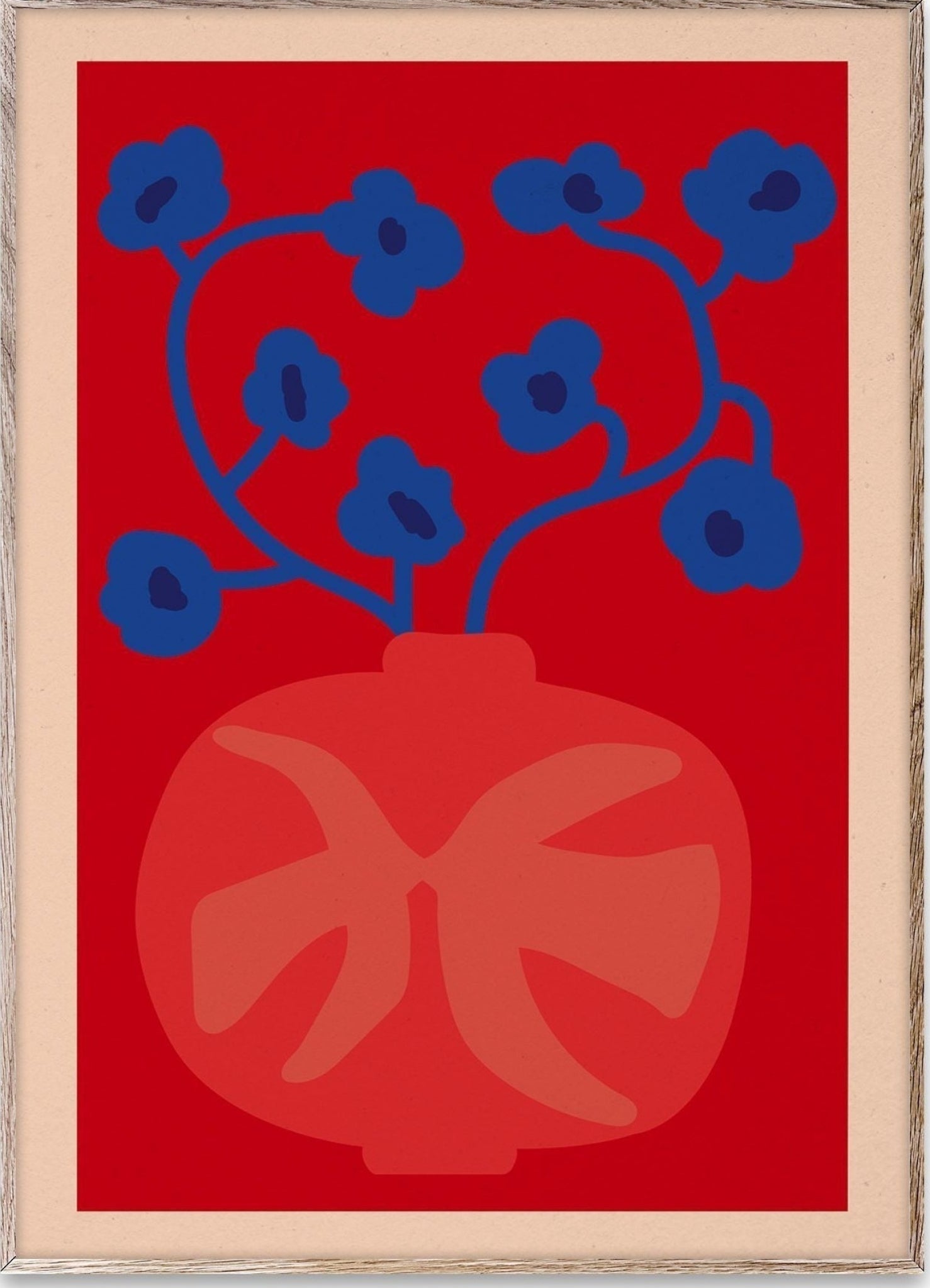 Paper Collective The Red Vase Poster, 30 X40 Cm