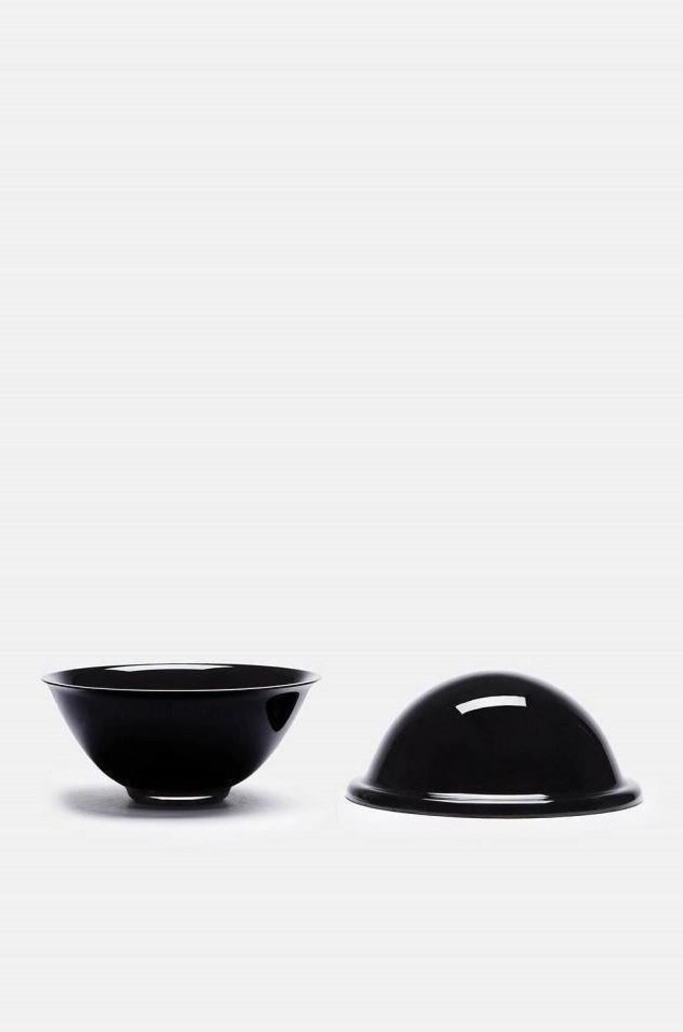Lyngby Rhombe Chapeau Bowl With Lid, Black, Large