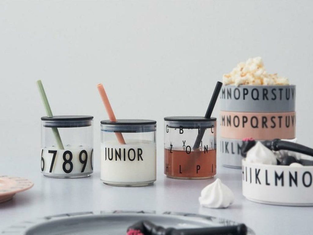 Design Letters Lid with Straw (for Tritan), Nude