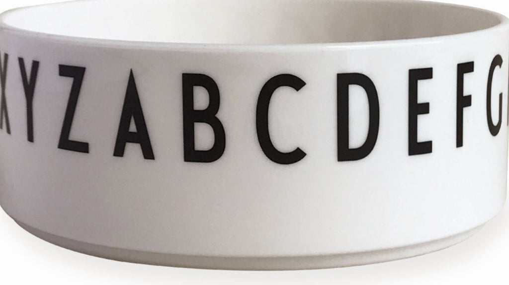 Design Letters Eat & Learn Round Bowl Tritan, White