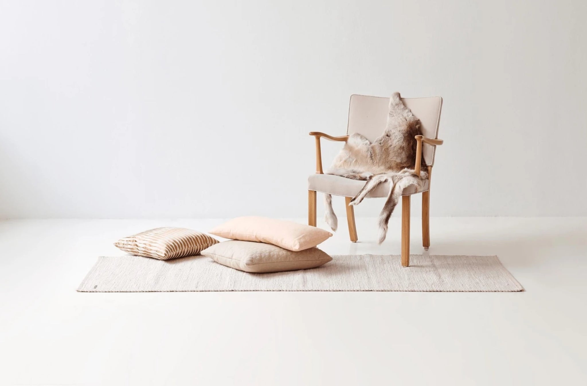 Rug Solid Cotton Rug Desert White, 60 X 90 Cm